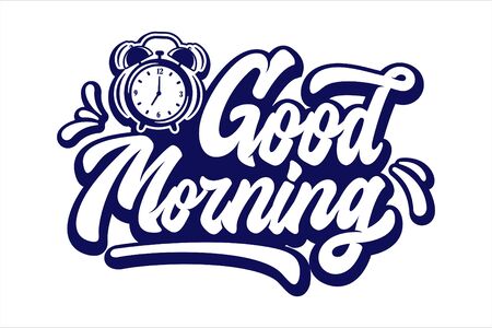 God Morning lettering vector designのイラスト素材