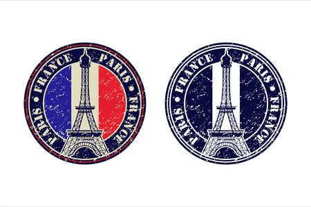 Eiffel Tower Paris France vector design logoのイラスト素材