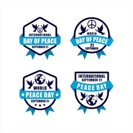 International Peace day badge vector collectionのイラスト素材