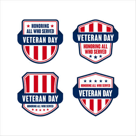 badge veteran day shield vector designのイラスト素材