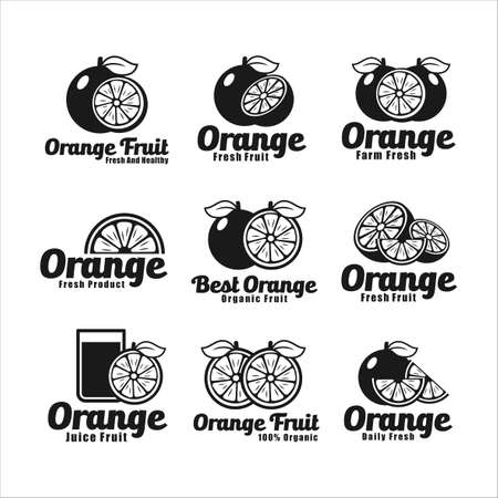 Orange juice fruit vector design logo  collectionのイラスト素材