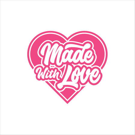 Valentine day made with love logoのイラスト素材