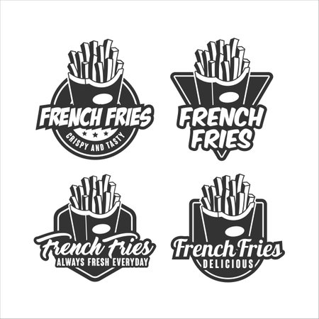 French Fries vector design logo collectionのイラスト素材