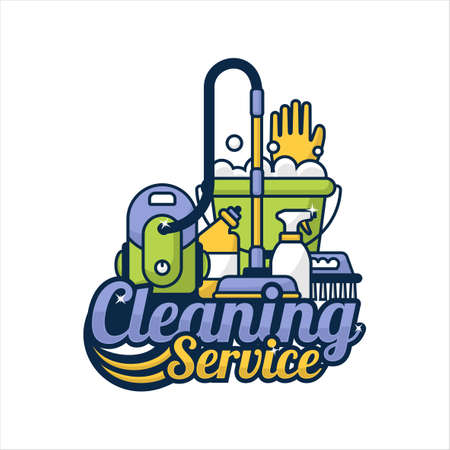 Cleaning service design premium logoのイラスト素材