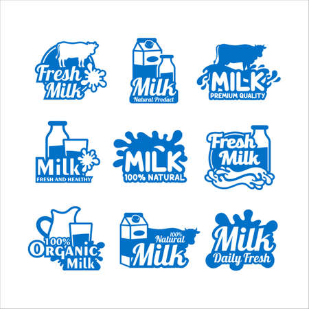 Milk design premium logo collectionのイラスト素材