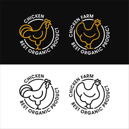 Chicken logo design premium collectionのイラスト素材