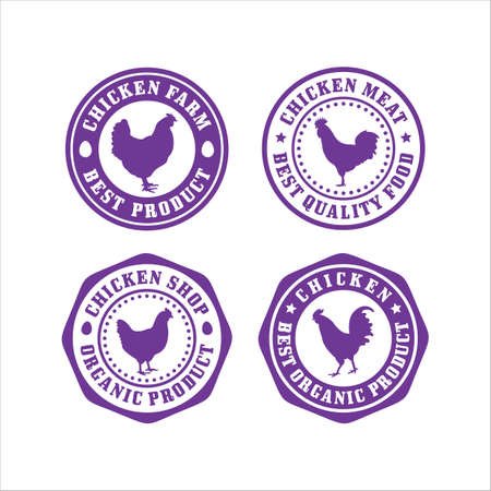 Chicken shop stamps design collectionのイラスト素材