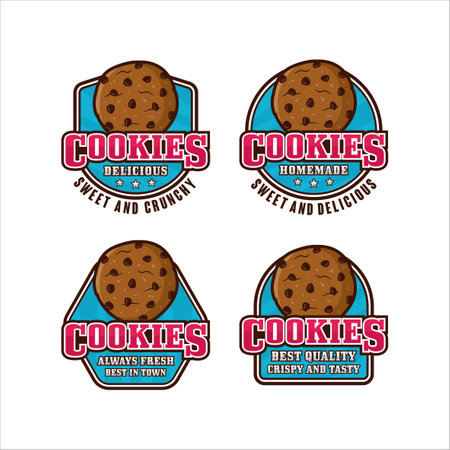Cookies design premium logo collectionのイラスト素材