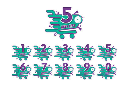 Modern number days left timerのイラスト素材