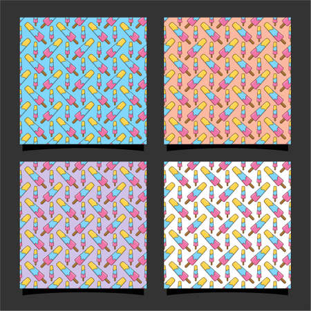 Ice cream seamless pattern design-01のイラスト素材