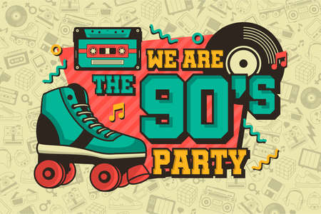 90s style vintage background design