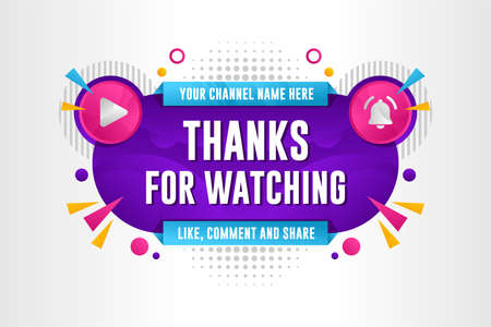 Thanks for watching like share and comment banner premium designのイラスト素材