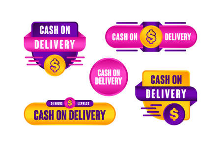 Cash on delivery sale banner vector design collectionのイラスト素材