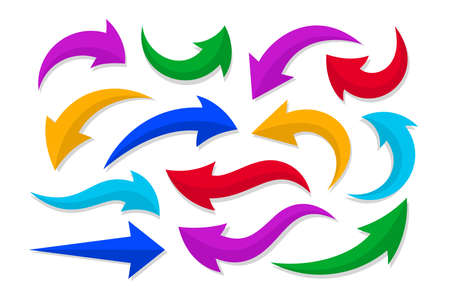 Arrow colored vector design collectionのイラスト素材