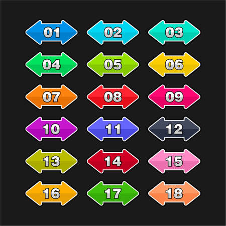 Arrows bullet point color vector design collectionのイラスト素材