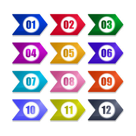 Abstract gradient arrow point design collectionのイラスト素材