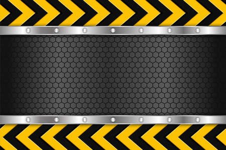 Metal texture yellow black arrow line up down vector illustration design background