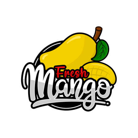 Fresh mango badge design logoのイラスト素材