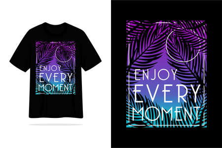 Enjoy every moment tshirt beach sunset summer designのイラスト素材