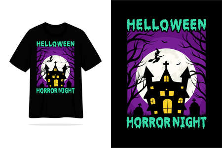 Helloween are in born horror night tshirt design illustrationのイラスト素材