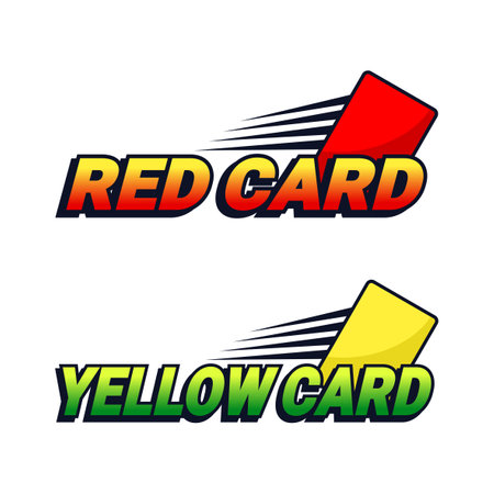 Red card and yellow card in soccer game vector designのイラスト素材