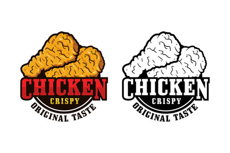 Chicken crispy original taste design logoのイラスト素材