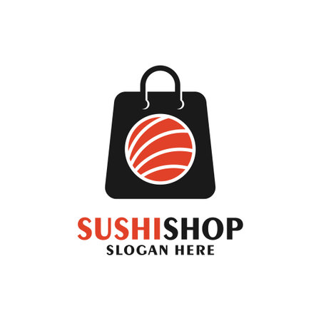 Sushi shop badge label design logoのイラスト素材
