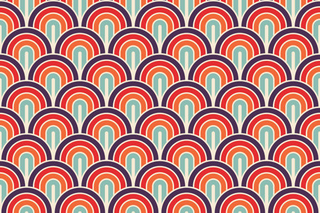 Wave pattern seamless vintage color background designのイラスト素材