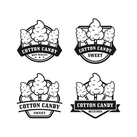Badge design label cotton candy collectionのイラスト素材