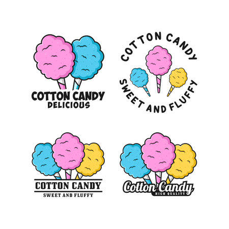 Cotton candy vector design logo collectionのイラスト素材