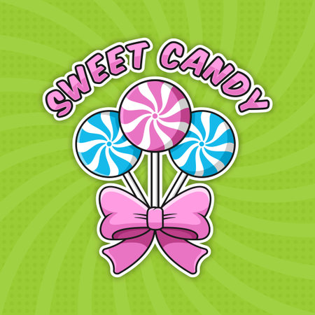 Sweet spiral candy background design illustrationのイラスト素材