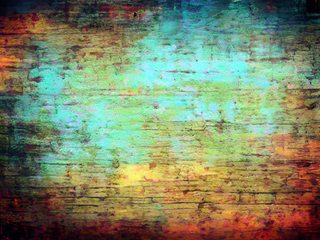 abstract colored grunge background - rusty metal plate with some damage on itの素材