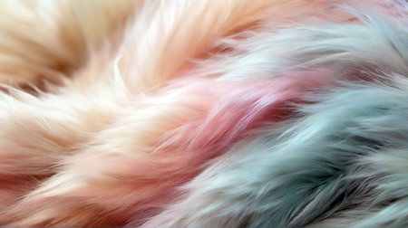 Texture, background. Fur of different colors. Fluffy fur of different colors.の素材