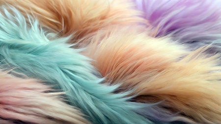 Colorful fur as background, closeup. Texture of animal furの素材