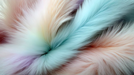 Colorful fur texture background, close-up. Fluffy background.の素材