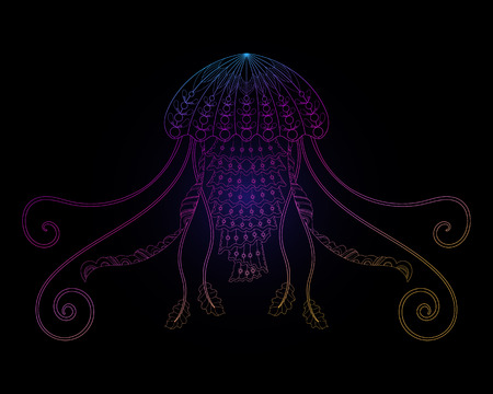 Color jellyfishvector illustration.