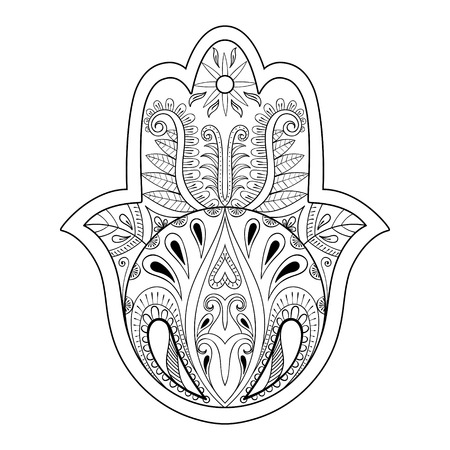 Hand drawn symbol of prayer for adult anti stress coloring book.のイラスト素材