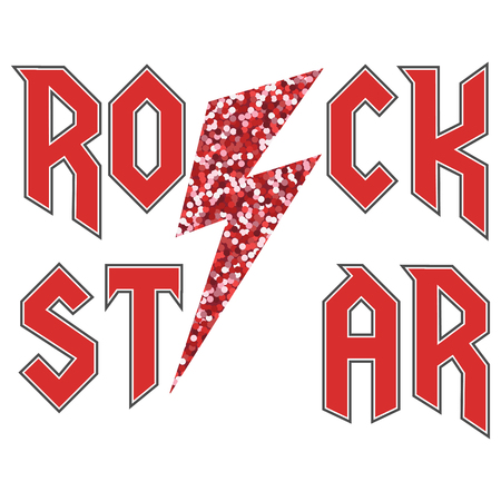 rock star glitter fashion slogan in rock styleのイラスト素材