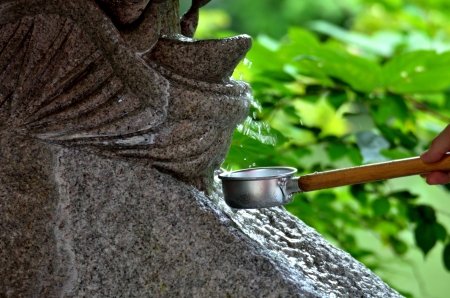 Japanese shrine of waterの写真素材