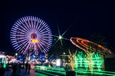 The ferris wheel and playgroundsのeditorial素材