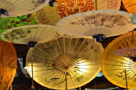 Beautiful oiled paper umbrellaのeditorial素材