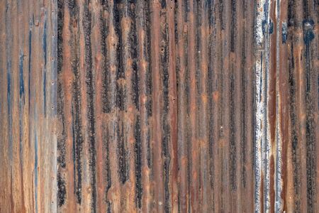Rusty galvanized wall texture background. Metal panel sheeting.の写真素材