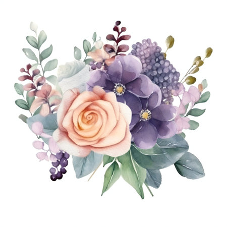 Beautiful image with nice watercolor rosesの素材