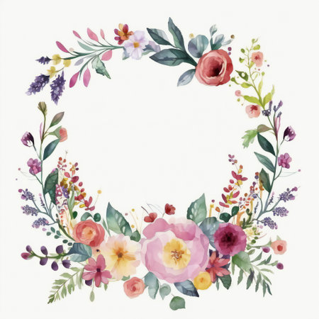 Floral Frame for Elegant Greeting Cards, Invitations, and Wedding Announcements with Copy Spaceの素材