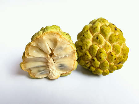 Custard apple on white backgroundの素材