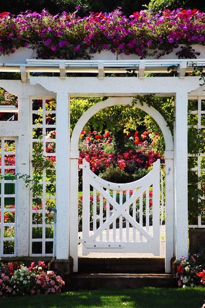 White garden gateの写真素材