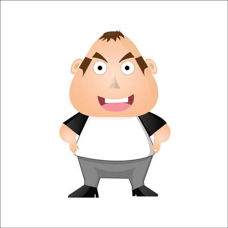 standing cool fat manのイラスト素材