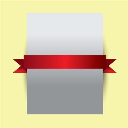 red ribbon with paperのイラスト素材