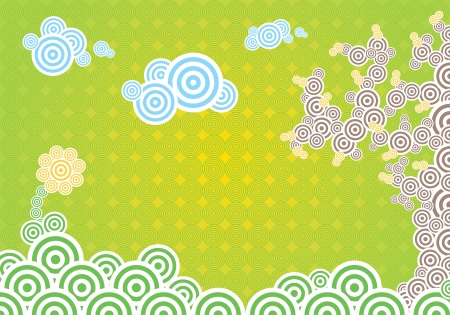 Horizontal vector illustration with spring themeのイラスト素材