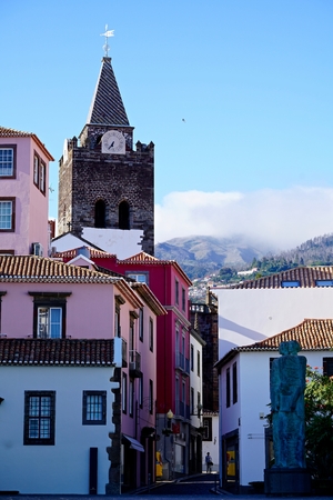 view of the old town of Funchalのeditorial素材